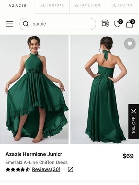 Azazie Hermione Junior Chiffon Dress